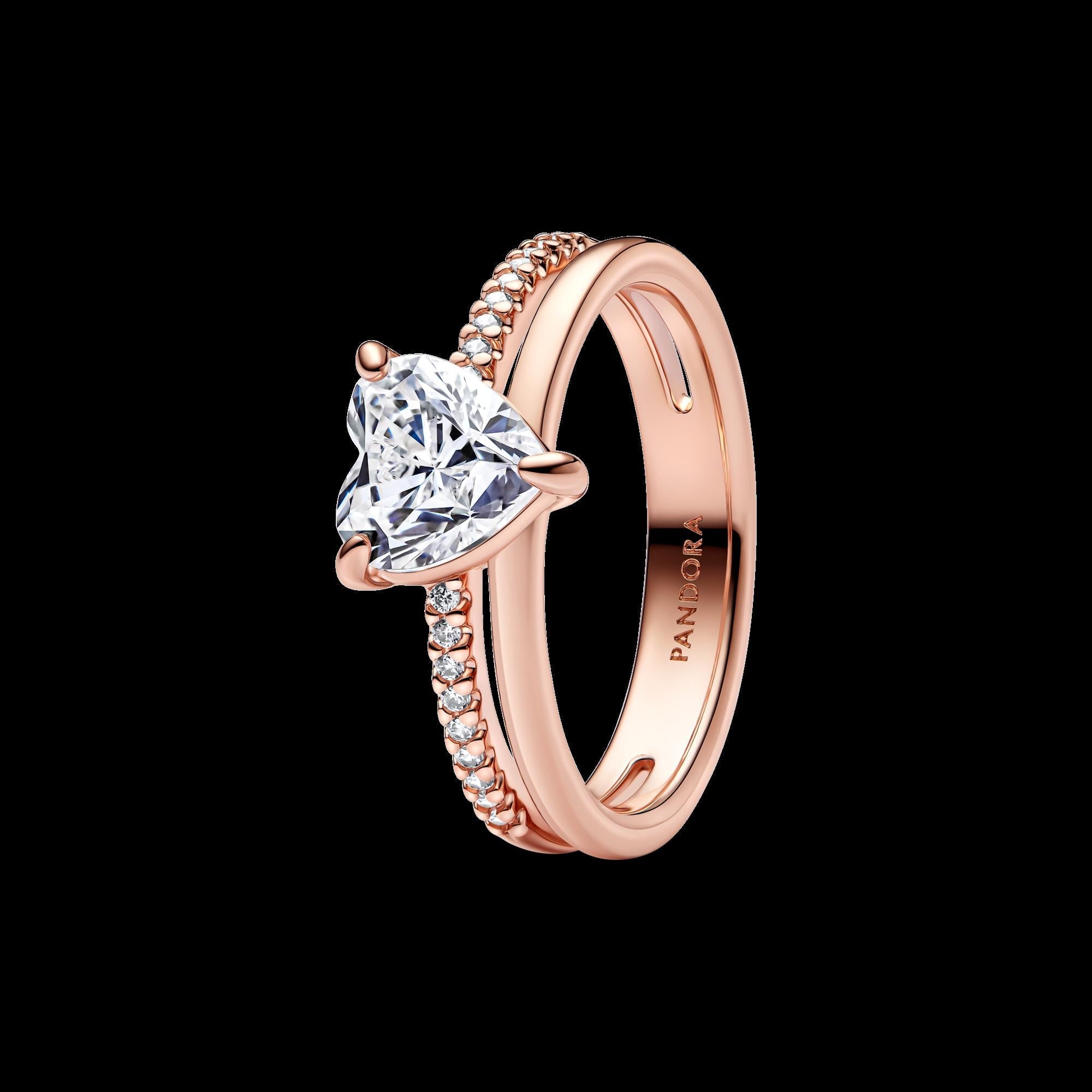 Sparkling Elevated Heart Ring