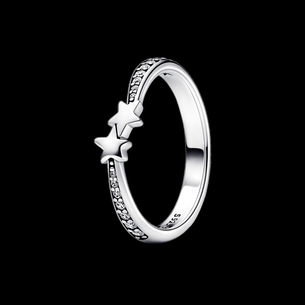 Celestial Blue Sparkling Moon Ring