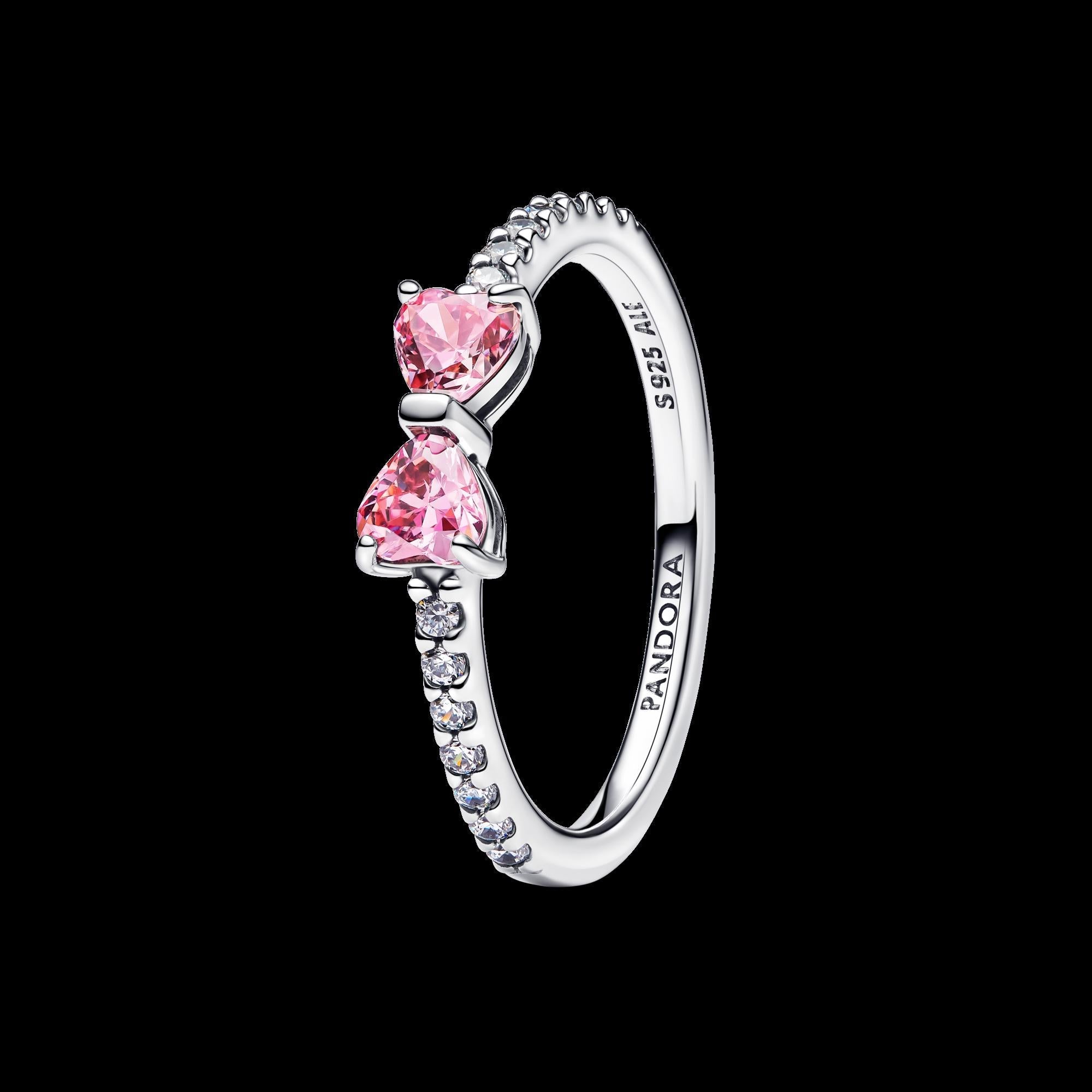 Sparkling Pink Bow Ring