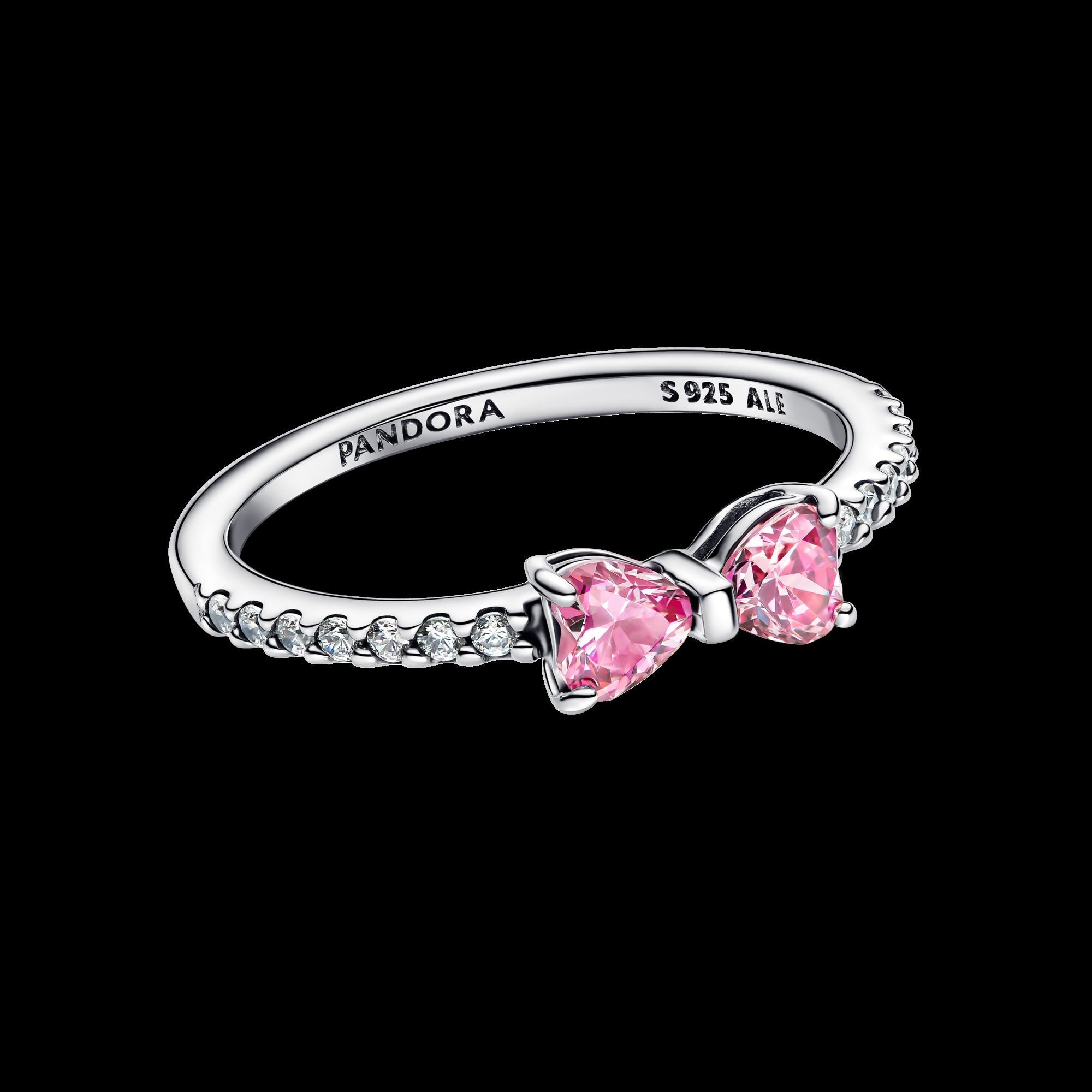 Sparkling Pink Bow Ring