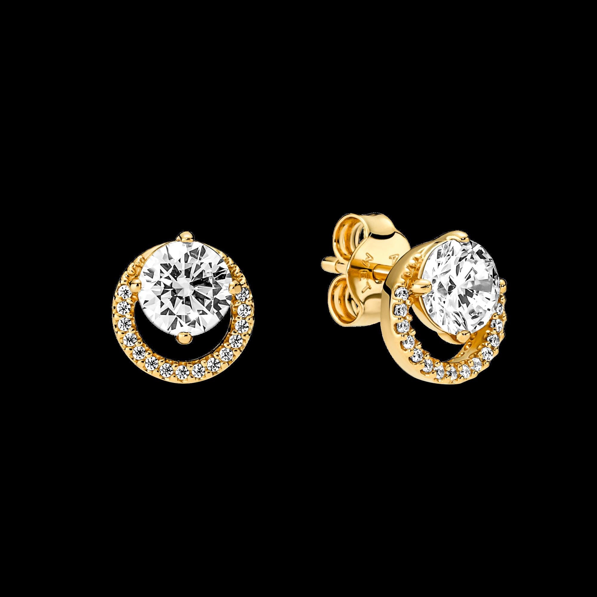 Round Pavé Halo Stud Earrings