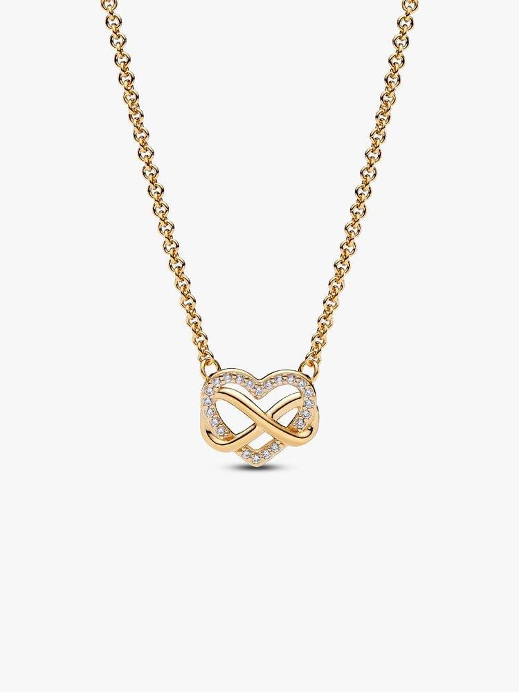 Sparkling Infinity Heart Collier Necklace