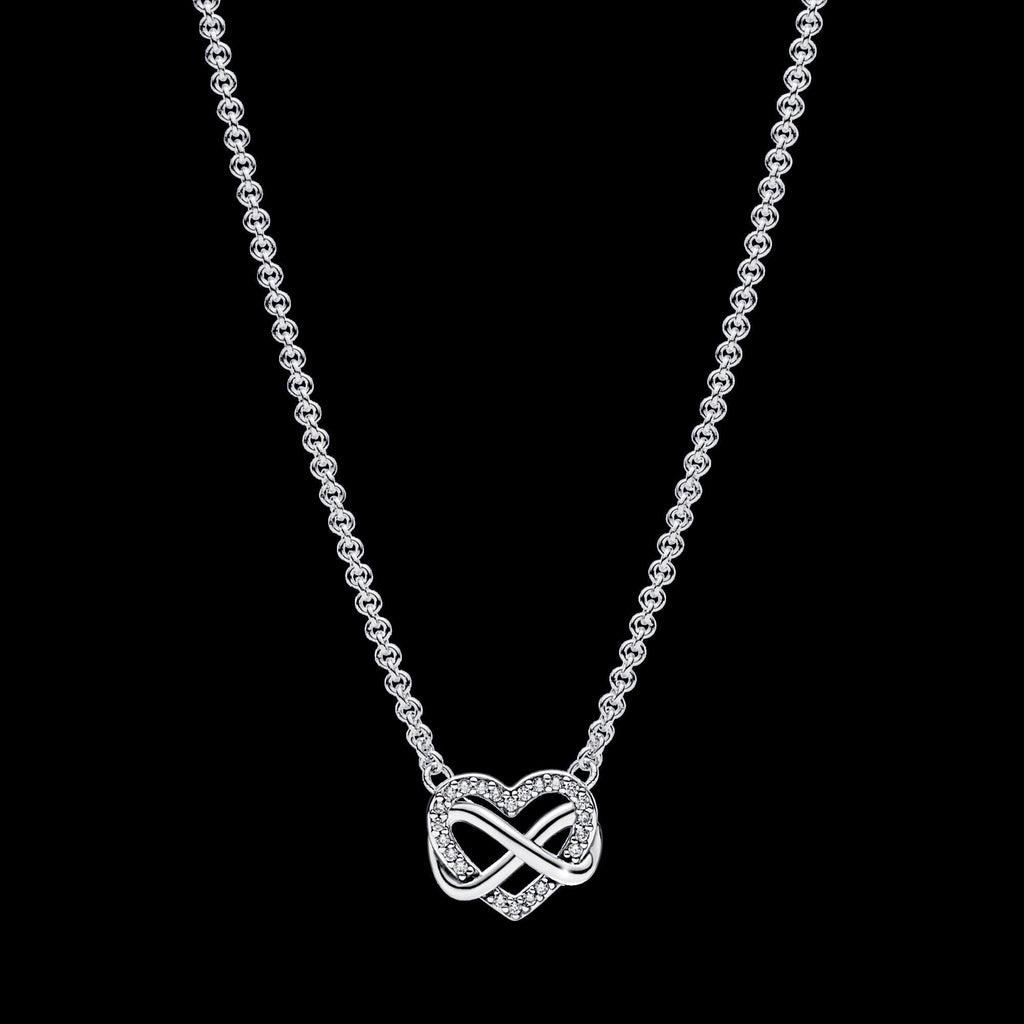 Sparkling Infinity Heart Collier Necklace