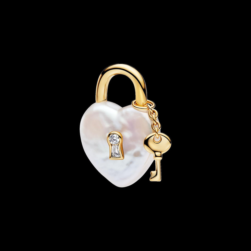Treated Freshwater Cultured Baroque Pearl Padlock Dangle Charm