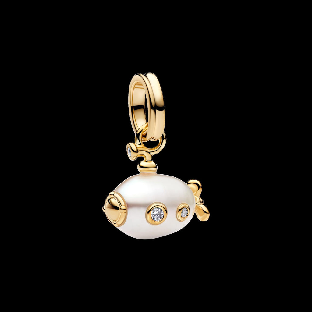 Treated Freshwater Cultured Baroque Pearl Submarine Dangle Charm