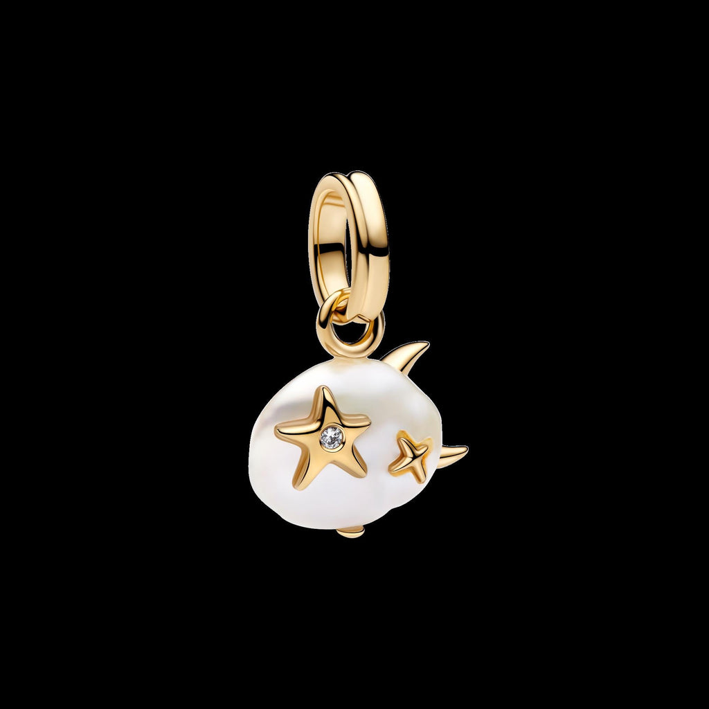 Treated Freshwater Cultured Baroque Pearl Mushroom Dangle Charm