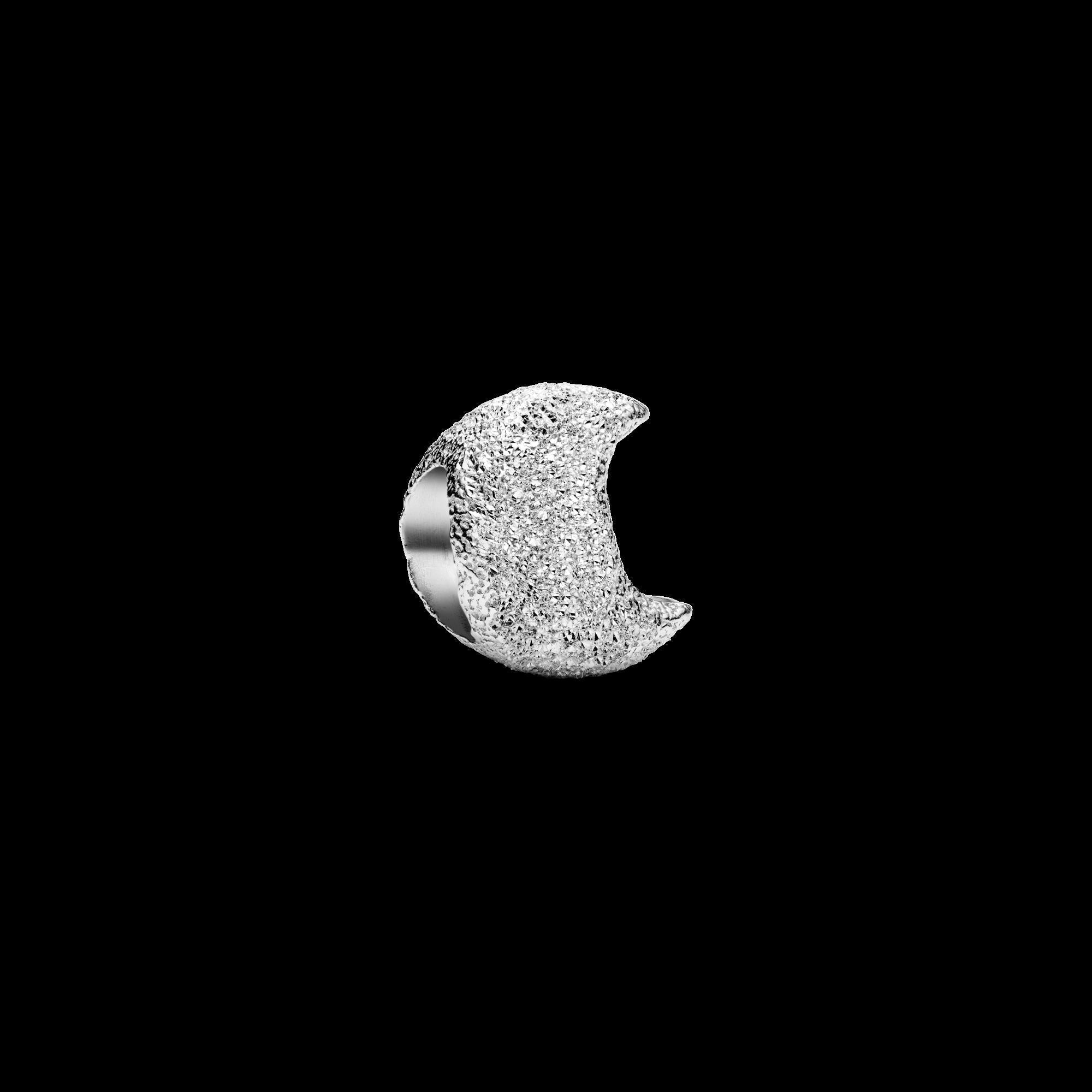 Celestial Blue Sparkling Moon Ring