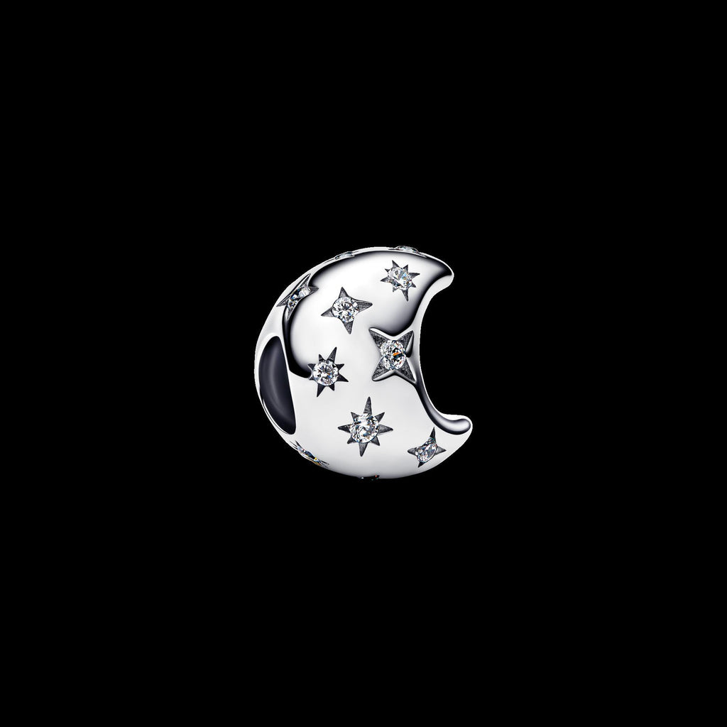 Celestial Blue Sparkling Moon Ring