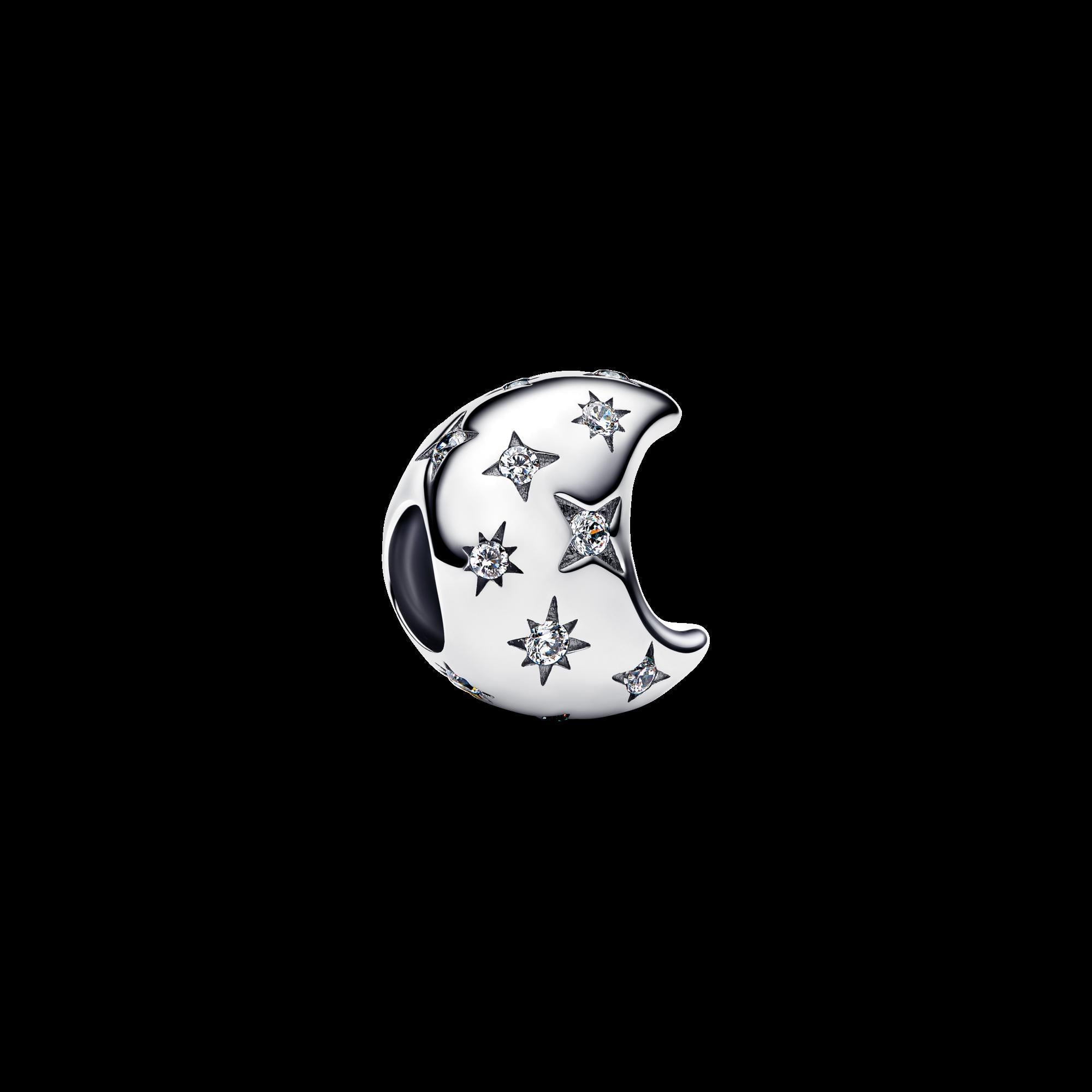 Celestial Blue Sparkling Moon Ring