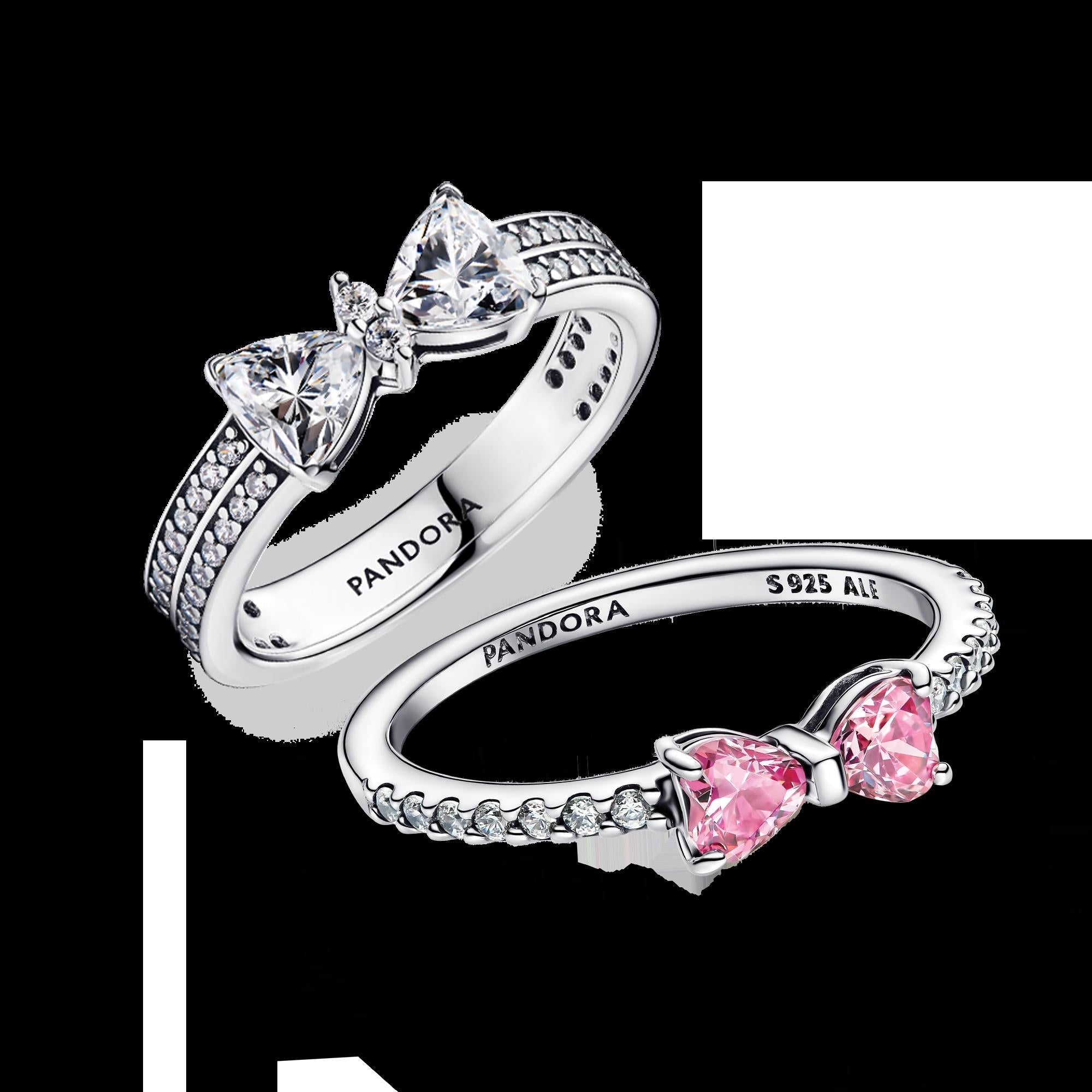 Sparkling Pink Bow Ring